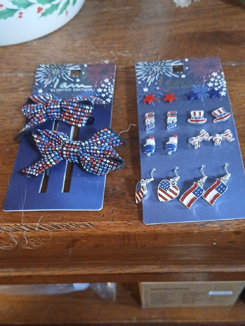 I.AM.GIA Kids Red, White & Blue Patriotic Hair Bows & Earring Set